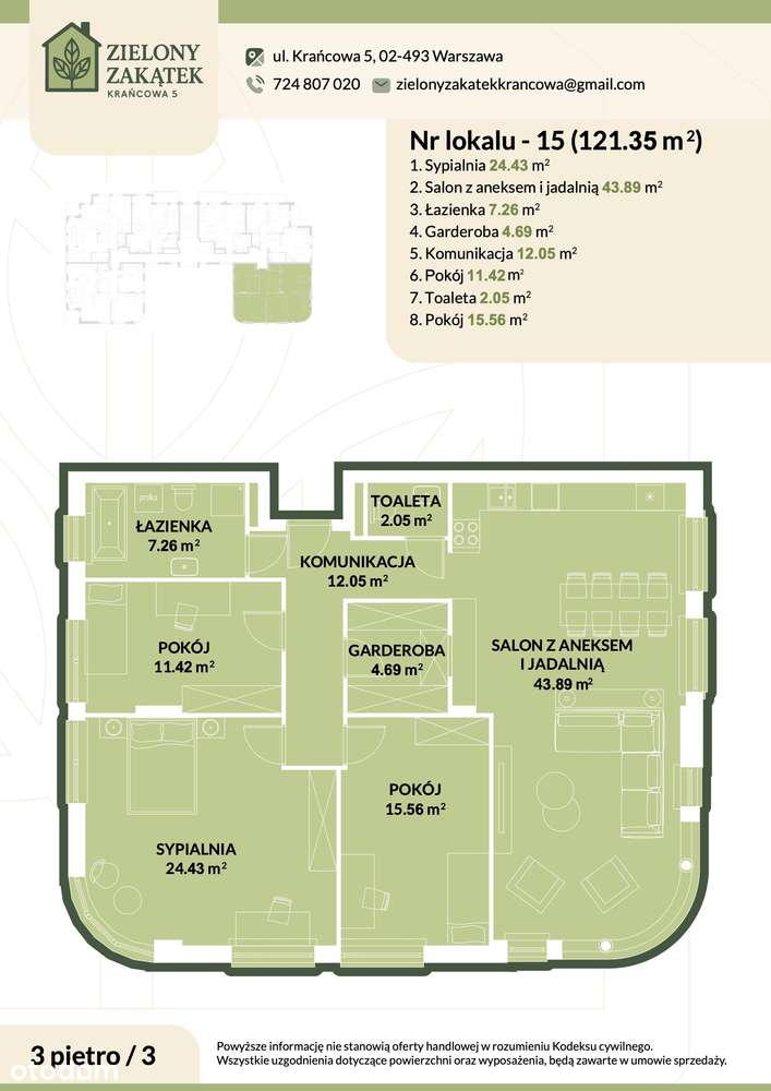 Apartament 121,35m2 Warszawa/Stare Włochy/klimatyzacja/2 miejsca garaż - Pełny obrazek: 2/8