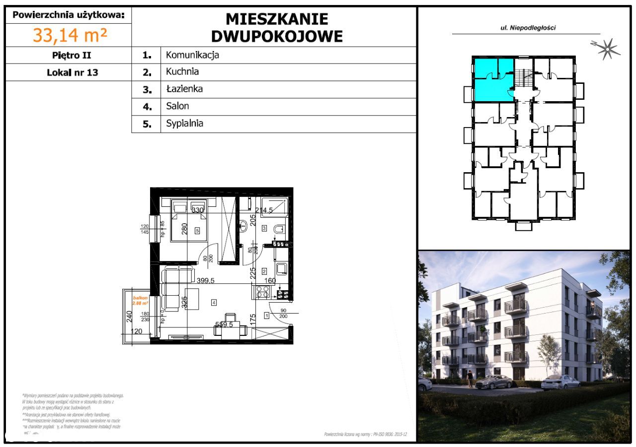 mieszkanie dwupokojowe na sprzedaż w Centrum