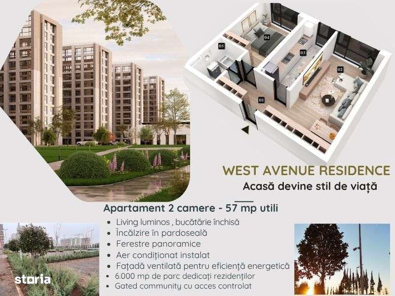 Apartament 2 camere în gated community – West Avenue - Militari - Imagine principală: 4/14