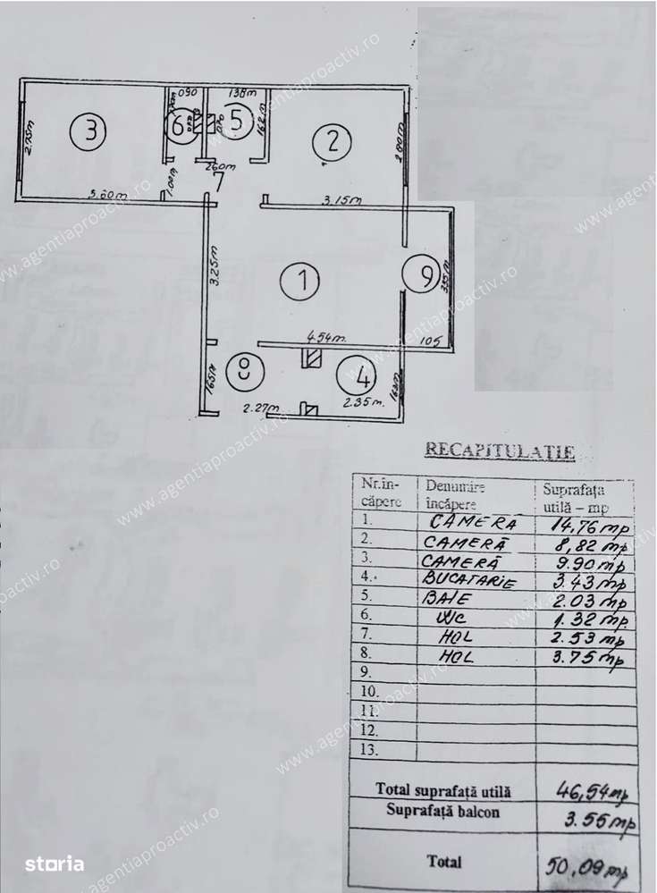 Apartament 3 camere, etaj 1, la doi pași de strada principală-7