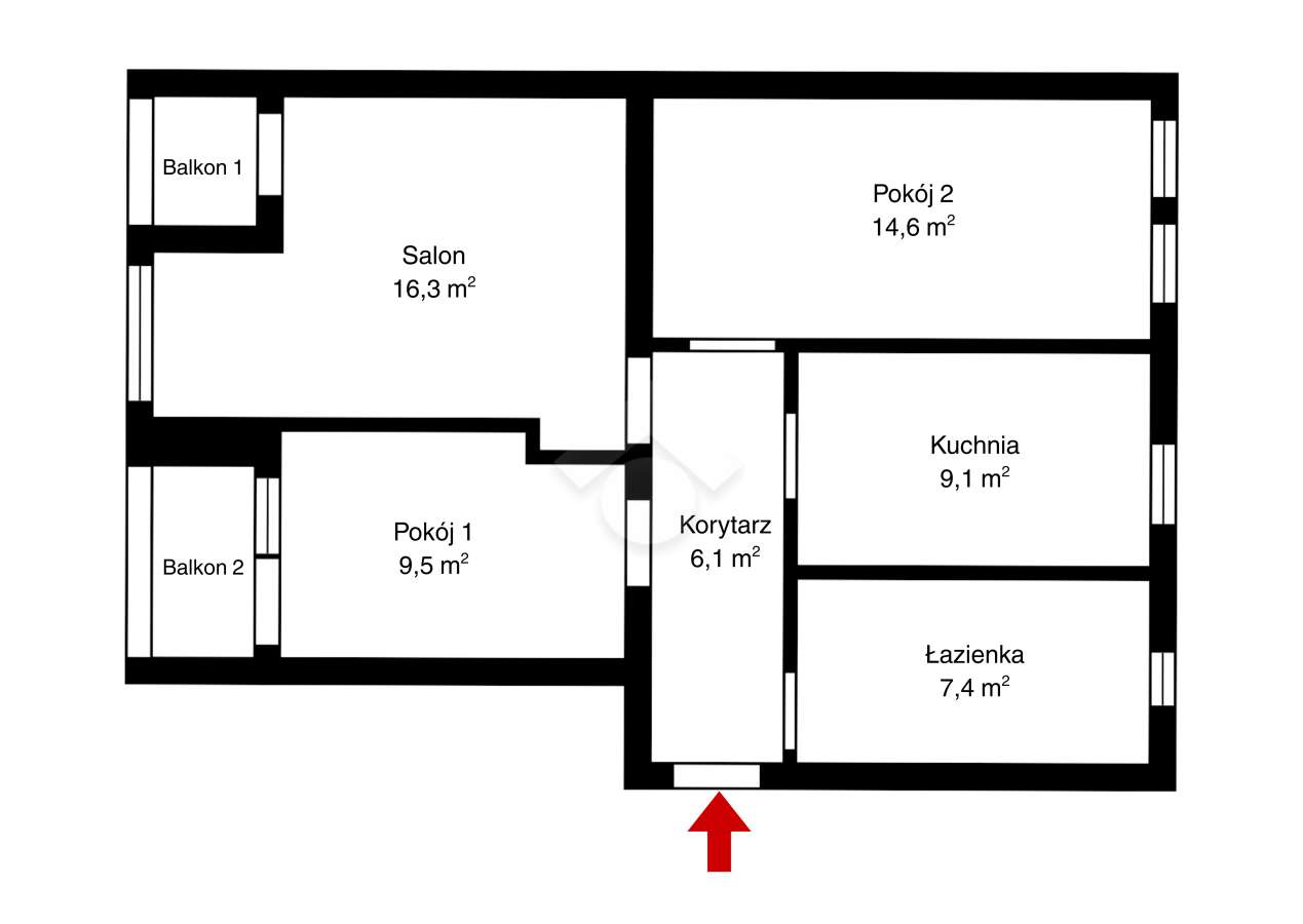 3 pokoje | Dwustronne | Dwa balkony | Blok-18