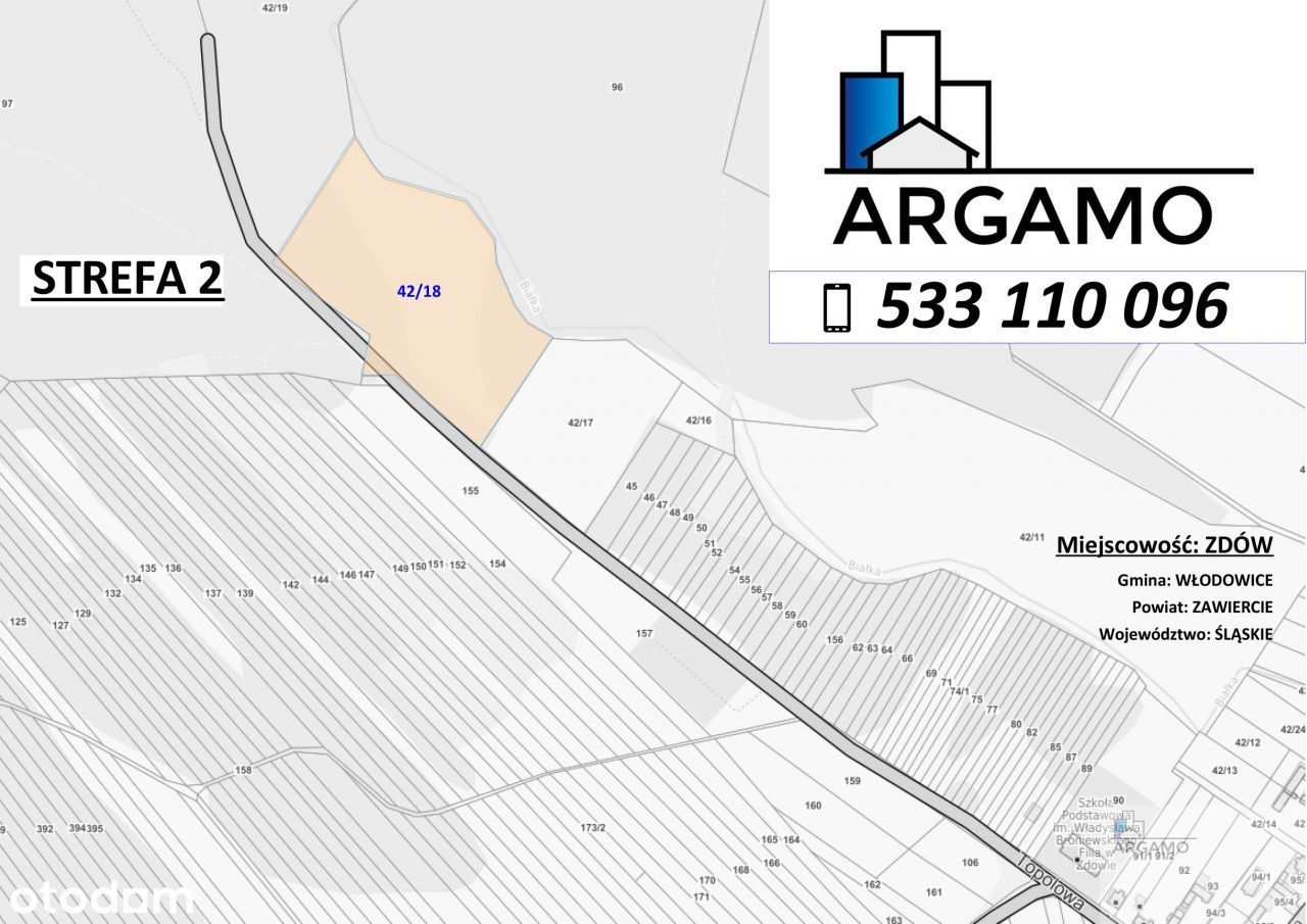 Działka, 19 835 m², Zdów