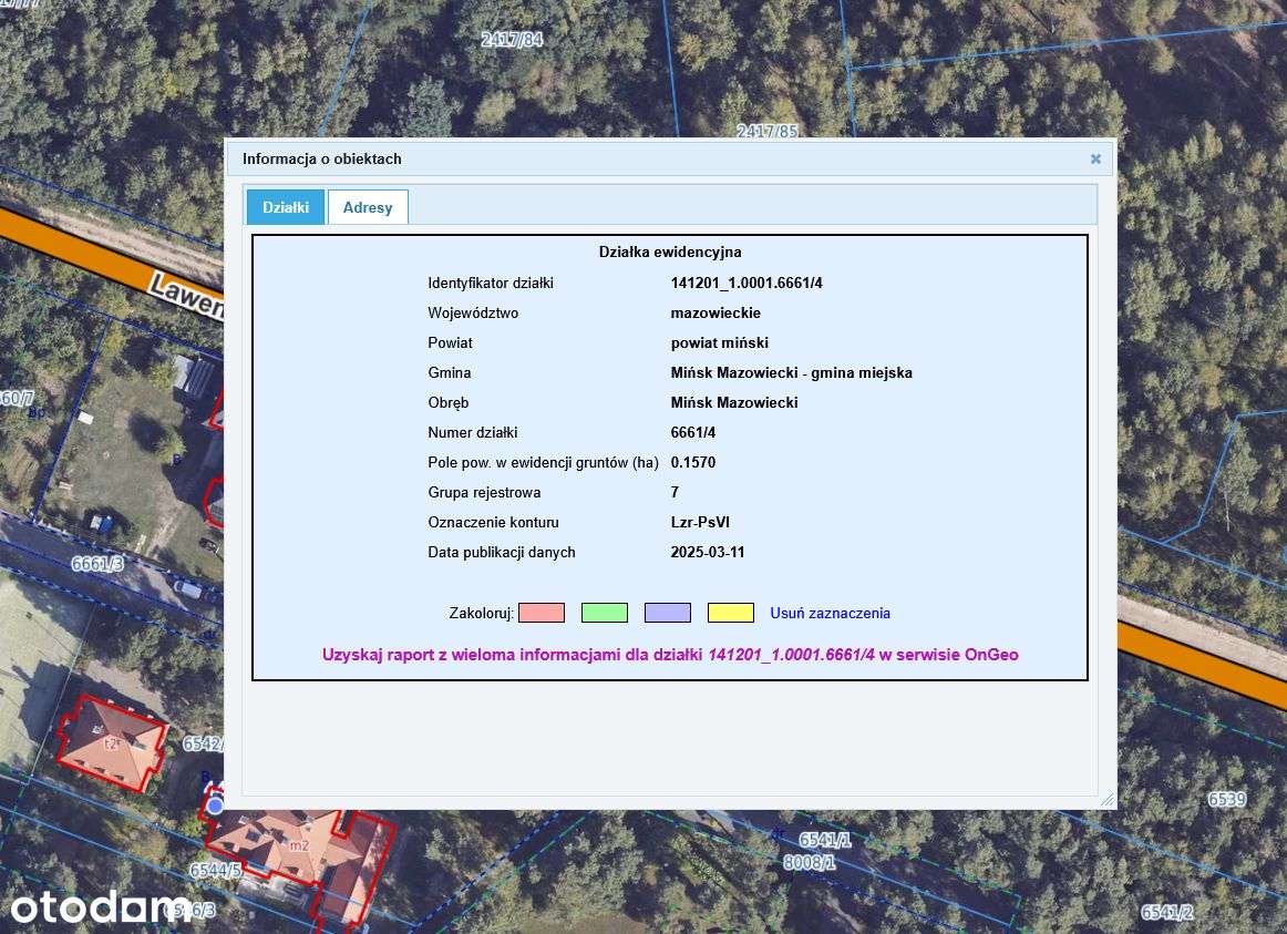 Działka budowlana Mińska Mazowiecki cena netto+ VA-2