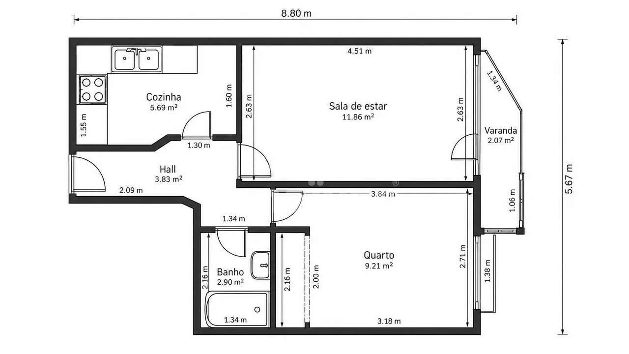 Apartamento T1 - Rua Santa Catarina, Porto-19