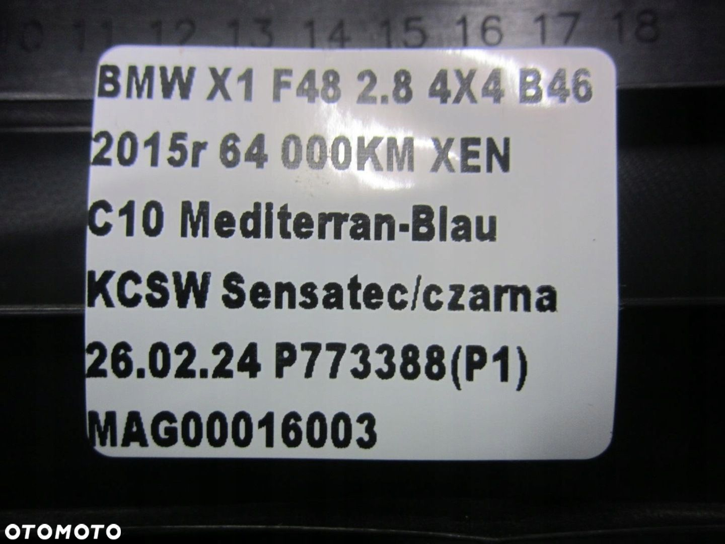 BMW X1 F48 F39 X2 OSŁONA SŁUPKA B PRAWEGO POSZYCIE PRAWE 7376894 7332818 - 6