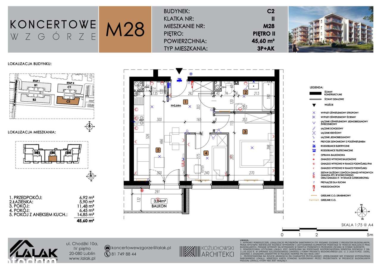 3-pokojowe mieszkanie 45m2 + balkon Bez Prowizji - Pełny obrazek: 2/7