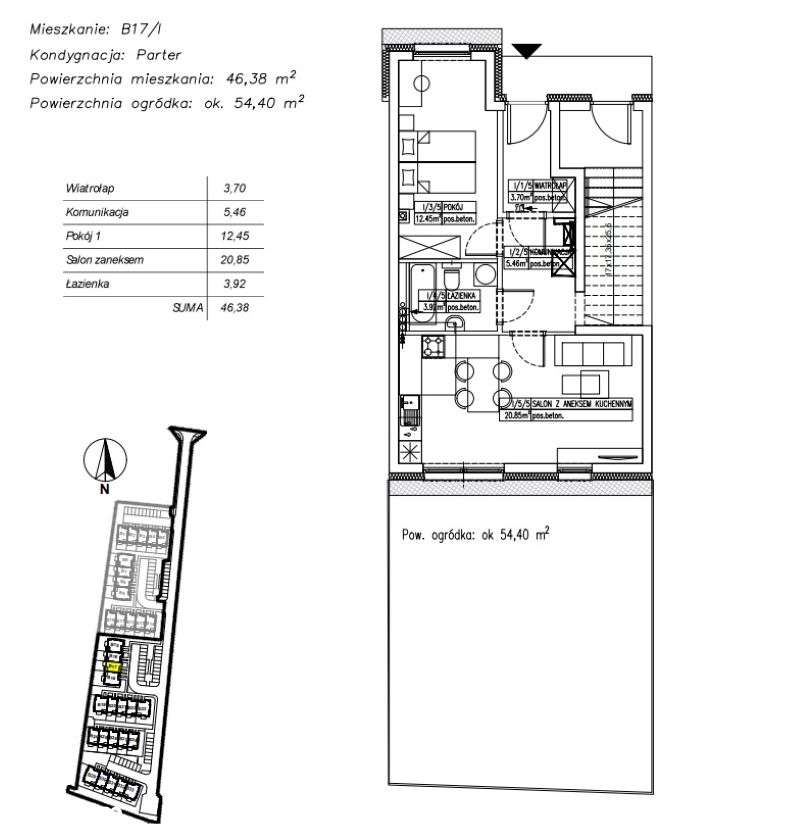 2 pokoje z aneksem i ogródkiem. Brzeg Dolny ul. Szkolna-3