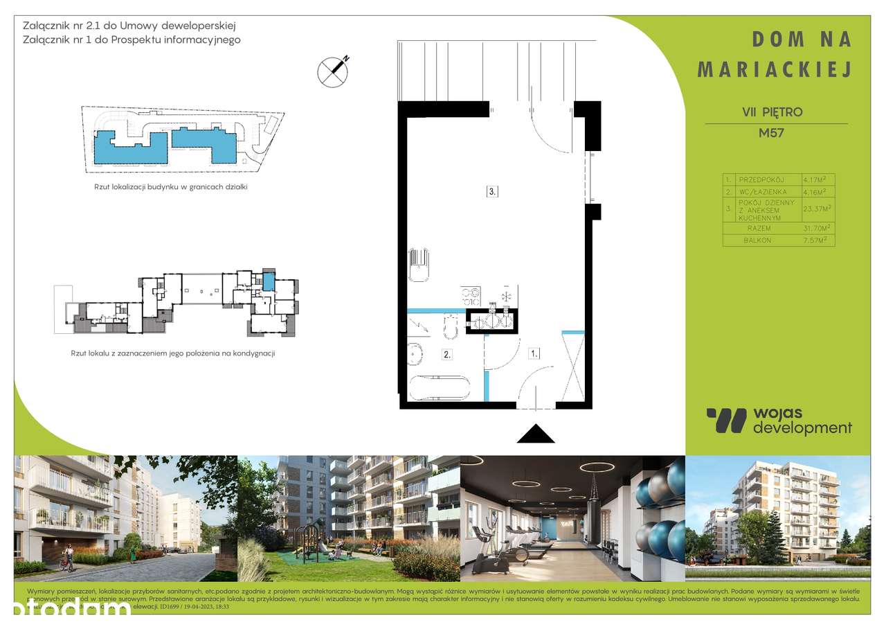 Dom na Mariackiej | mieszkanie M57 - Pełny obrazek: 3/8
