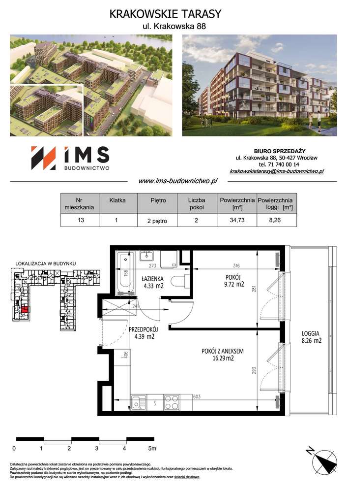 2-pokojowe mieszkanie 34m2 + loggia Bezpośrednio - Pełny obrazek: 2/9
