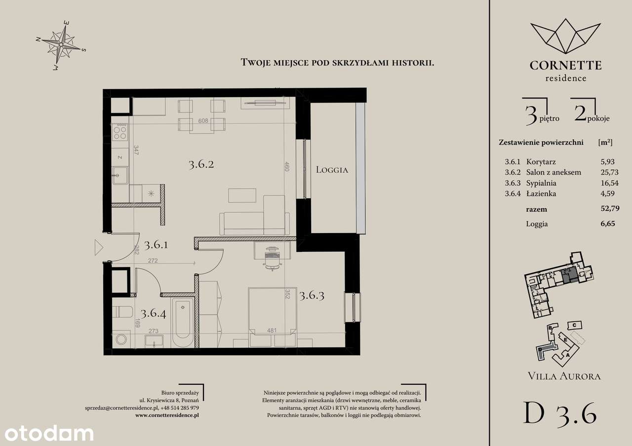 2-pokojowe mieszkanie 52m2 + loggia Bez Prowizji - Pełny obrazek: 2/7