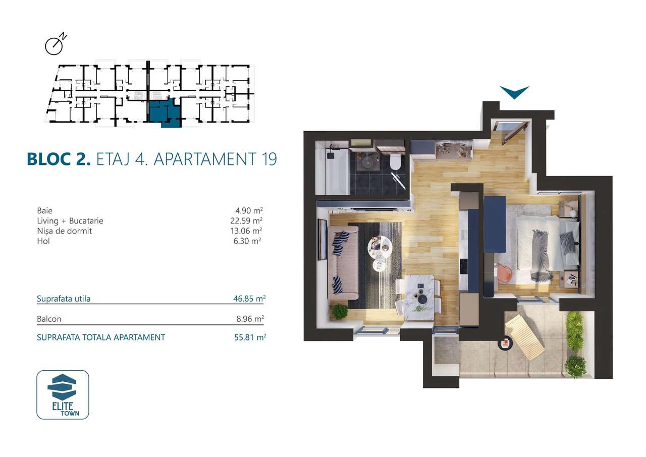 Elite Town Timisoara - Apartament 1 cameră | TORONTALULUI-5