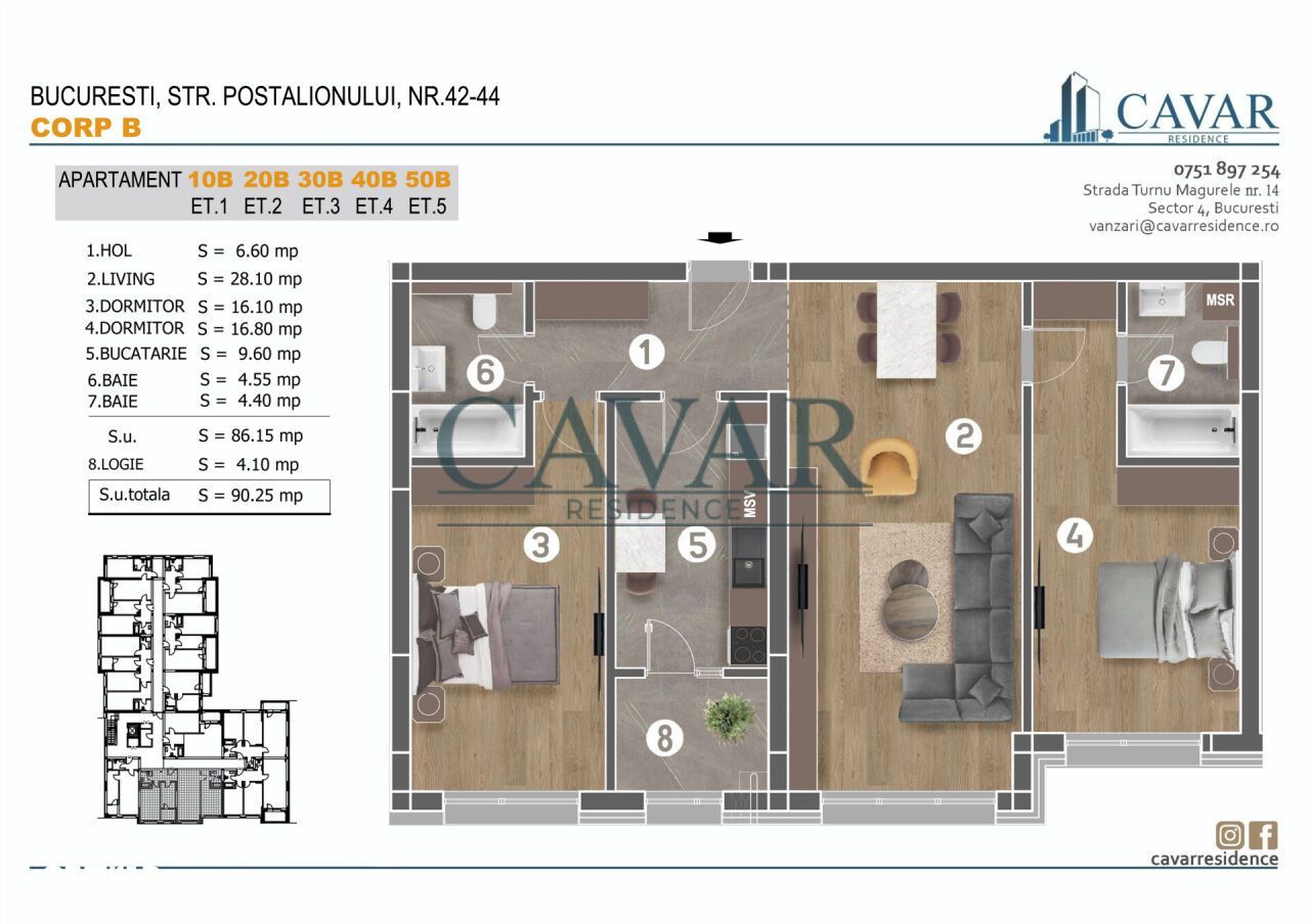 3 Camere Spatios Decomandat Proiect Nou Pret Avantajos