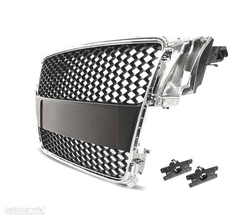 GRELHA FRONTAL PARA AUDI A5 07-11 COR CROMADA LOOK RS - 2