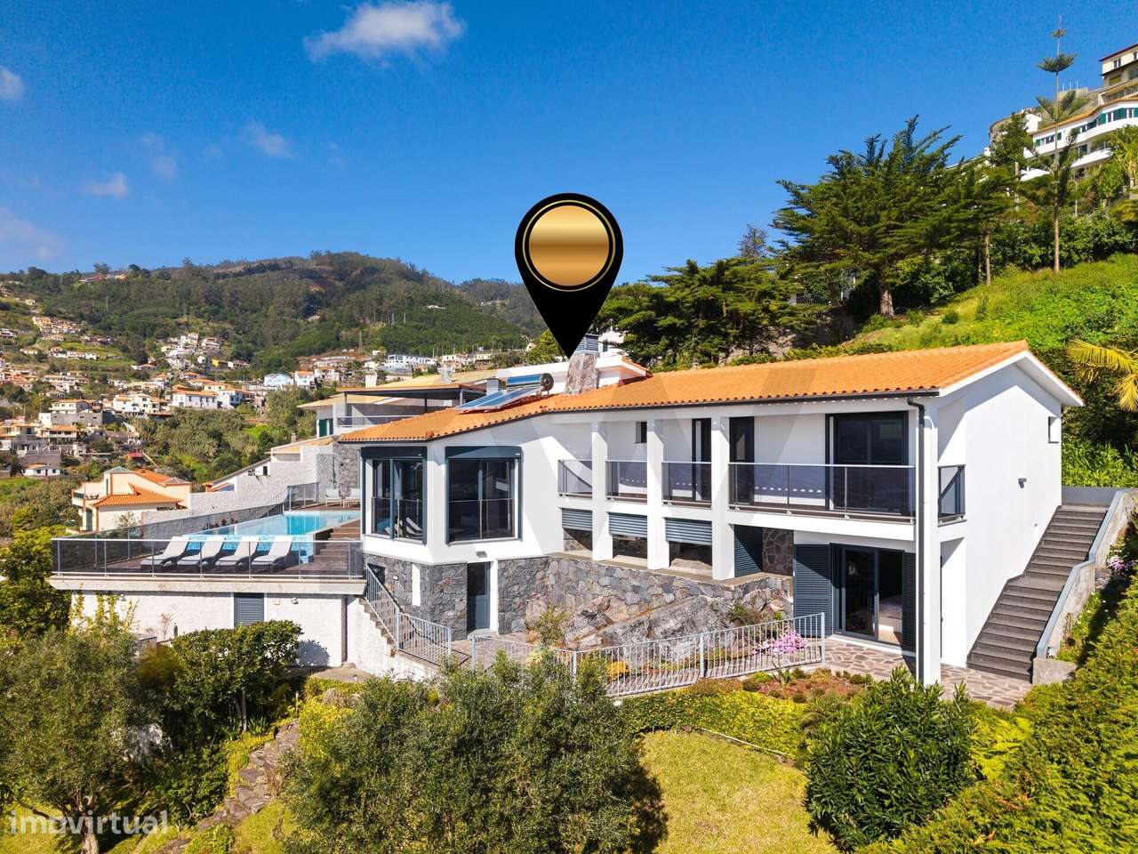 Moradia T4 com piscina e vista oceano, São Gonçalo, Funchal - Grande imagem: 3/60