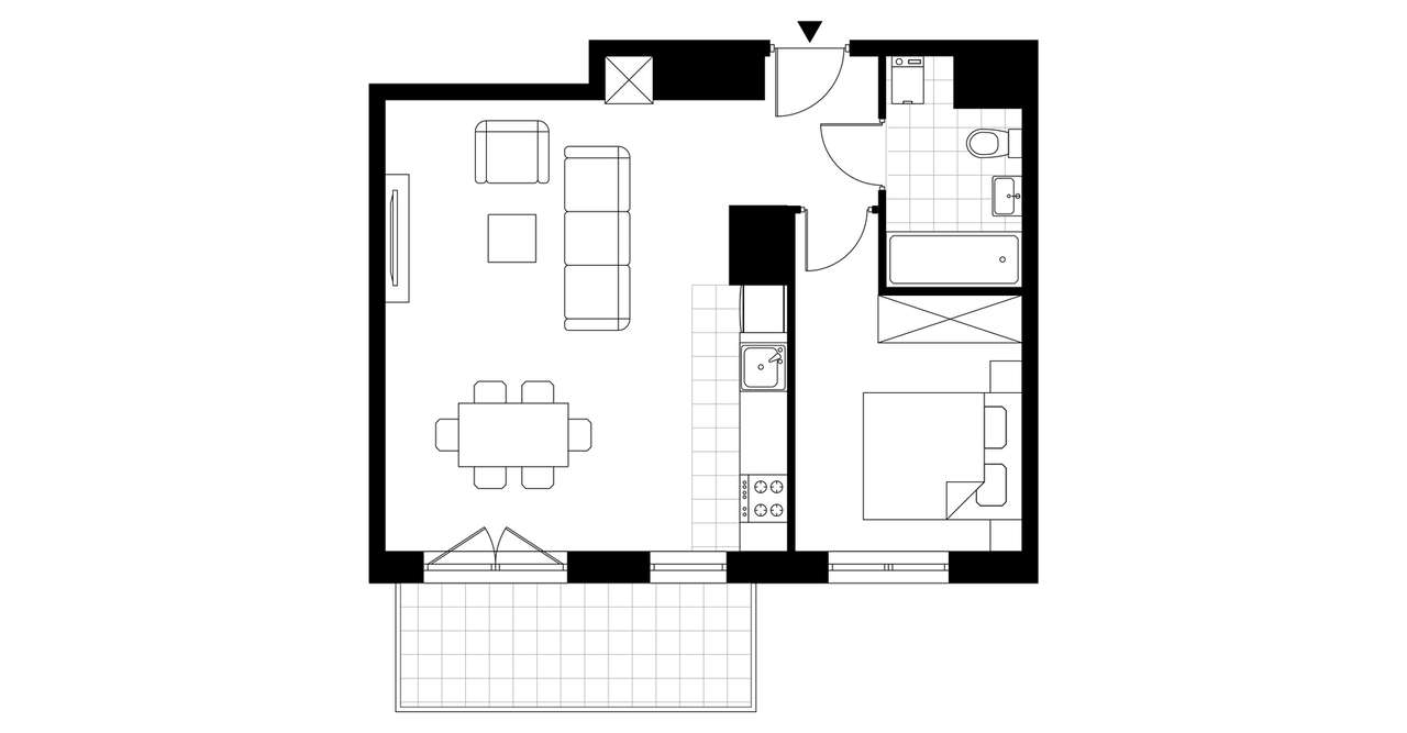 2-pokojowe mieszkanie 44m2 + balkon Bez Prowizji - Pełny obrazek: 3/8