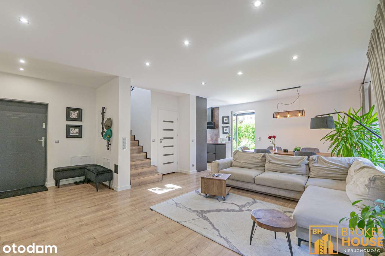 Nowoczesny dom w zabudowie bliźniaczej z ogrodem-4