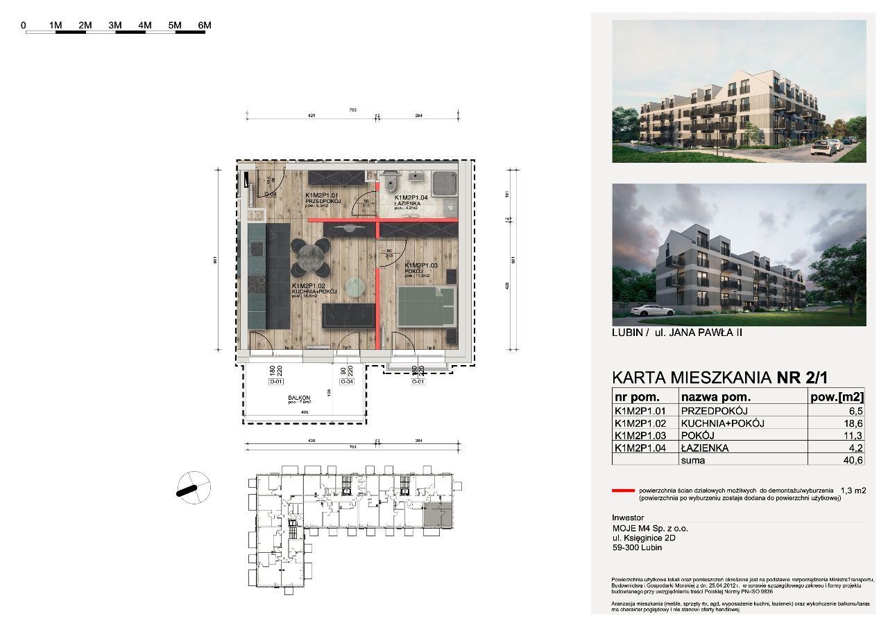 Apartamenty Kochanowskiego M2/1 40,60 m2+MP zew K1