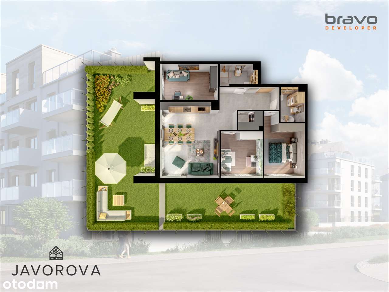 B2.M11 - mieszkanie 81,41 m2 z ogrodem