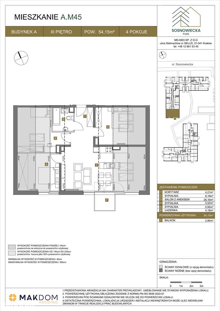 4-pokojowe mieszkanie 54m2 + balkon Bezpośrednio - Pełny obrazek: 2/7