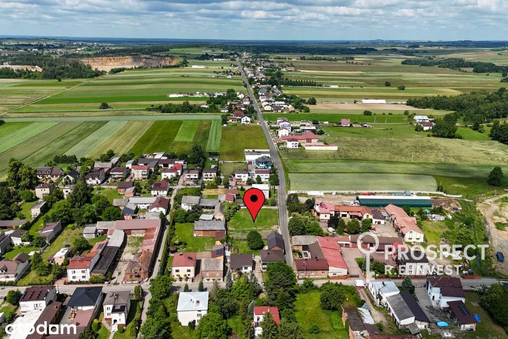 Działka 1600 m² Żelisławice, media, asfalt, WZ-4