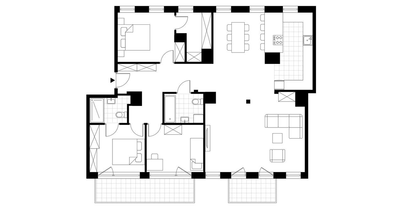 4-pokojowe mieszkanie 118m2 + 2 balkony - Pełny obrazek: 3/8