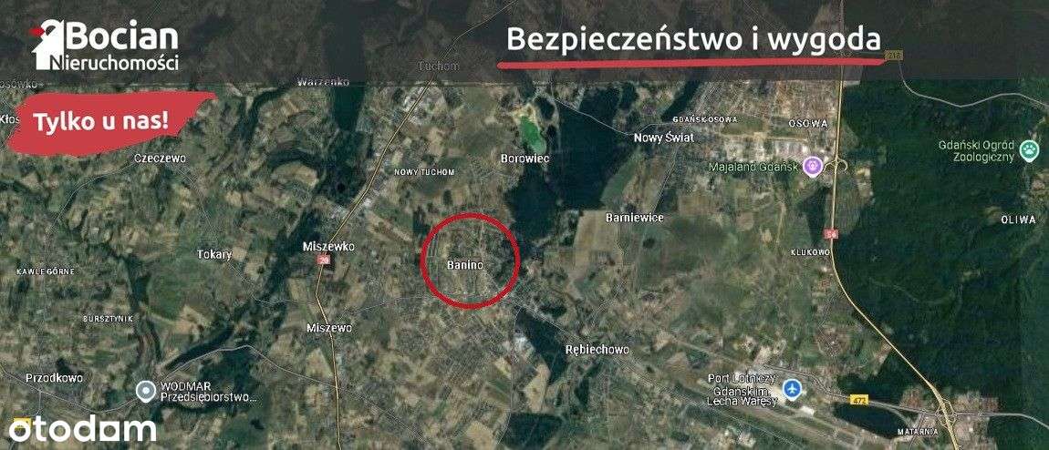 Płaska działka budowlana!Granica Dąbrowy i Banina! - Pełny obrazek: 5/6