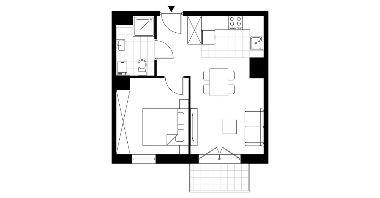 2-pokojowe mieszkanie 36m2 + balkon Bezpośrednio - Pełny obrazek: 3/6