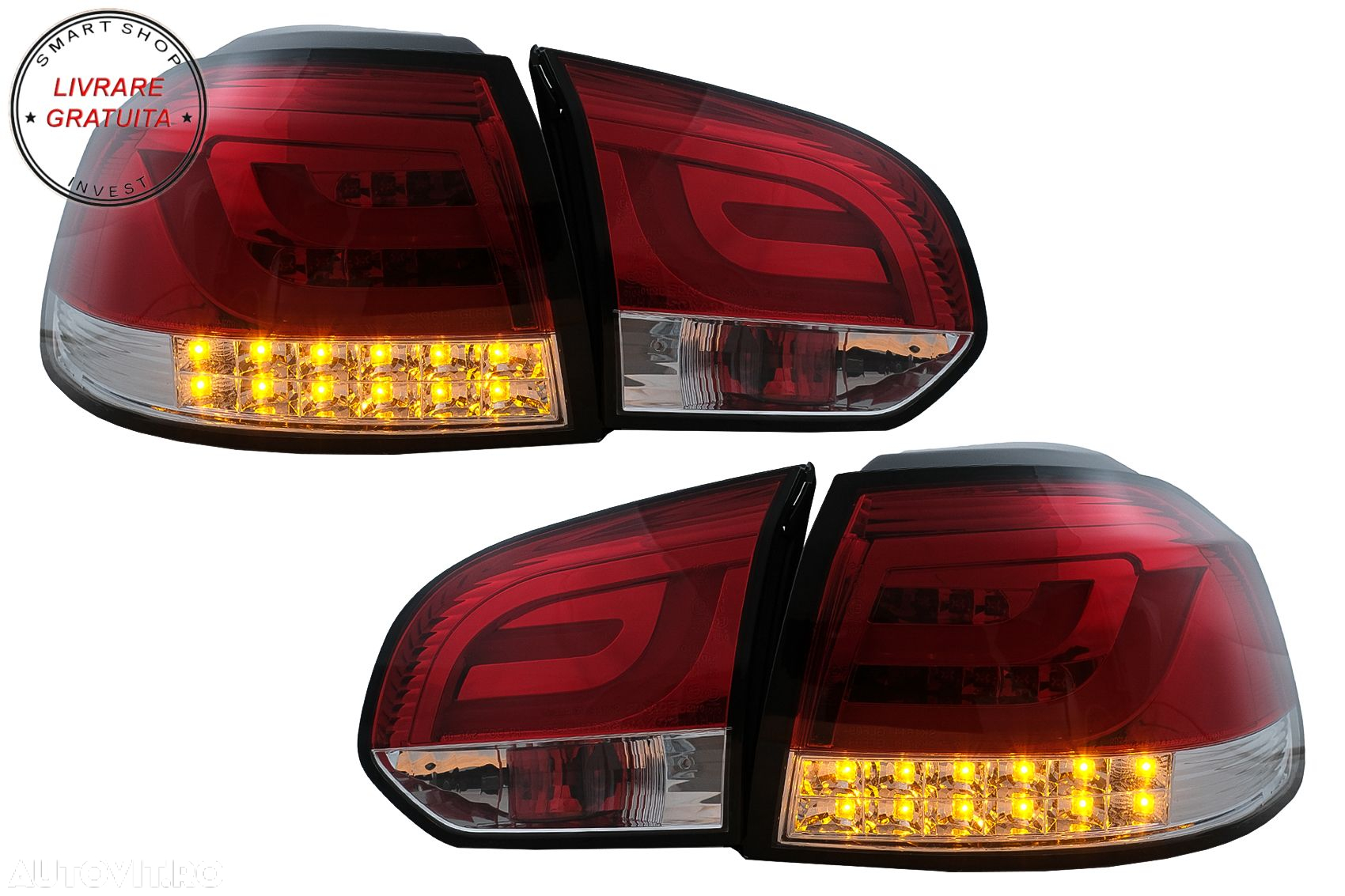 Stopuri LED VW Golf 6 VI Hatchback (2008-2013) Rosu Clar- livrare gratuita - 10