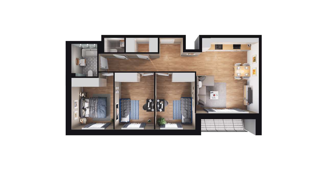 Gotowe 4-pokojowe mieszkanie 69 m2 + loggia - Pełny obrazek: 5/11