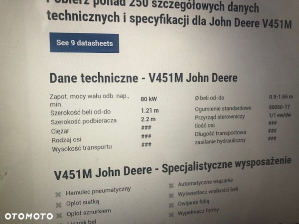 John Deere V451M - [CZĘŚCI] - 9