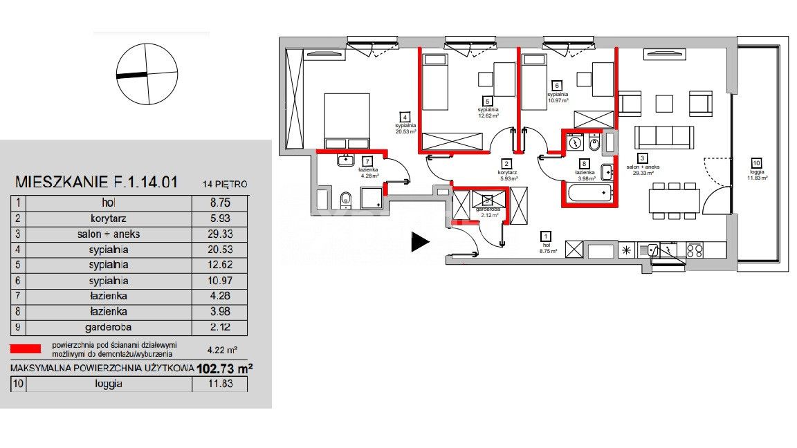 Ekskluzywny penthouse na 14.piętrze/4pok.widokowe