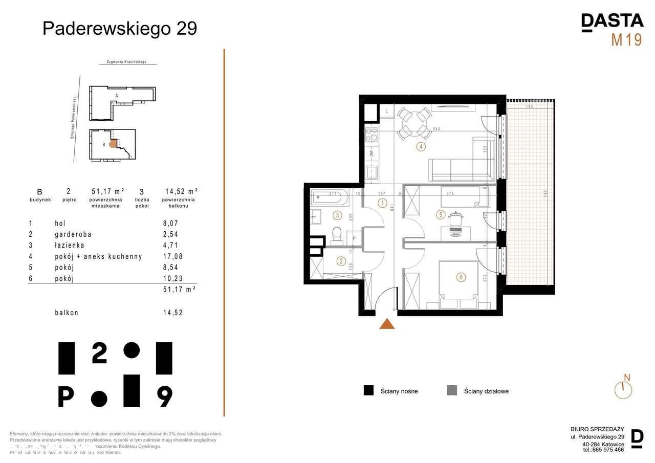 Paderewskiego 29 | mieszkanie 3-pok. | B_M19 - Pełny obrazek: 2/13