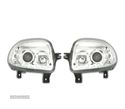 FARÓIS FRONTAIS LED LUZ DIURNA PARA RENAULT CLIO 2. FUNDO CROMADO - 1