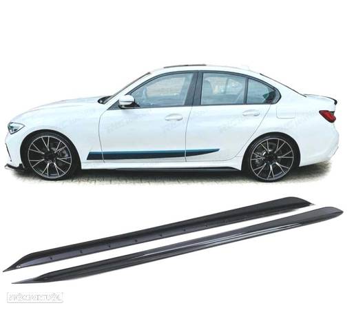 EXTENSÕES EMBALADEIRAS LATERAIS PARA BMW G20 G21 18- LOOK M PERFORMANCE PRETO BRILHANTE - 1