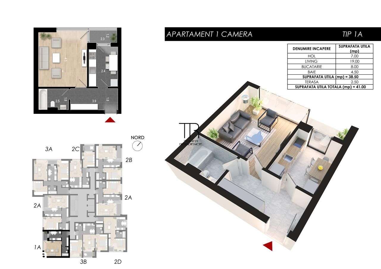 Garsoniera  41mp Direct Dezvoltator Rahova- Sos.Salaj Incalzire  in Pa - Imagine principală: 3/16
