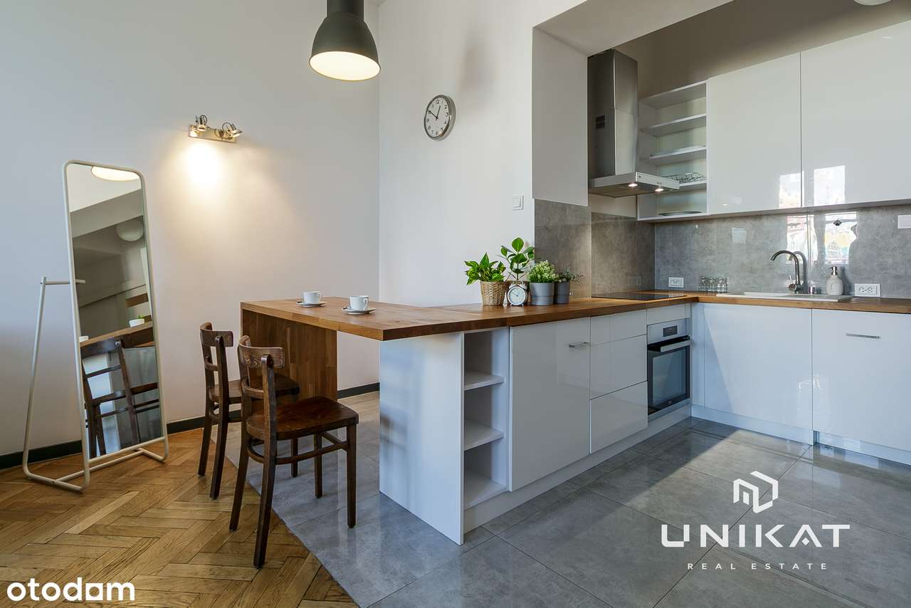 Kawalerka 34 m² | Wysokie sufity - 3,27m | M2 Wileńska | Koneser-5