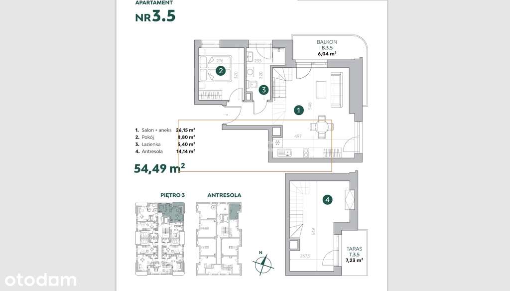 Apartament z antresolą i balkonem | Polanica Zdrój - Pełny obrazek: 2/5