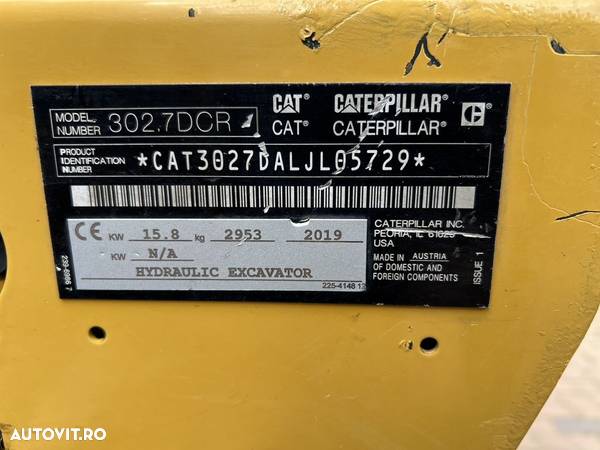 Cat Miniexcavator Caterpillar 302.7D CR - 9