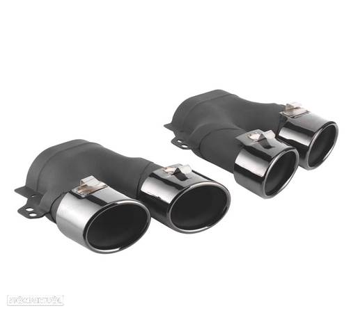 PONTEIRAS DE ESCAPE PARA MERCEDES W205 C205 14- LOOK C43 PRETAS BRILHANTES - 7