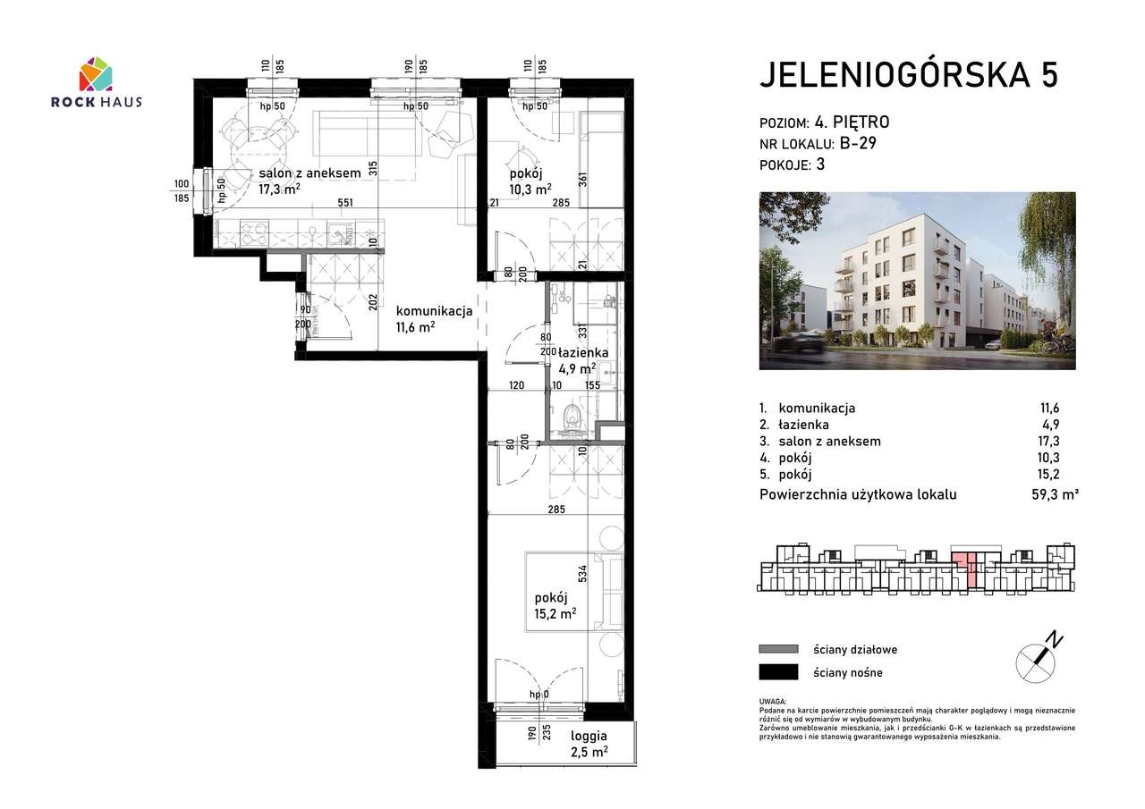 Jeleniogórska 5 | mieszkanie 3-pok. | B-29 - Pełny obrazek: 2/9