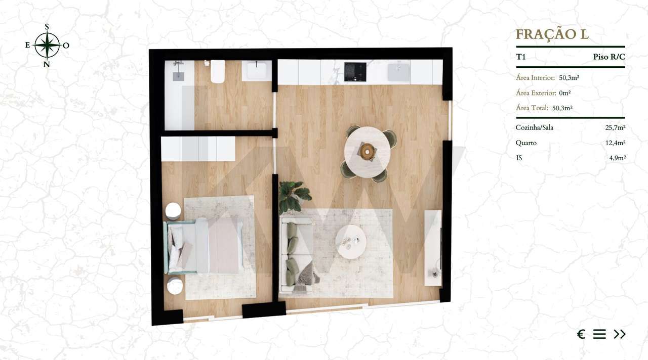 Apartamento T1 Centro Aveiro - Grande imagem: 2/6