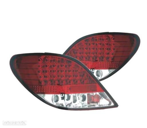 FAROLINS TRASEIROS LED PARA PEUGEOT 207 06-12 VERMELHO BRANCO - 1