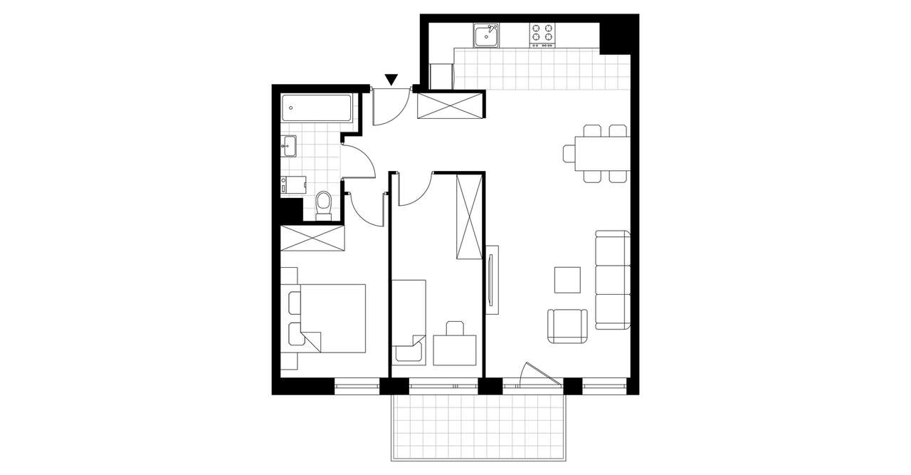3-pokojowe mieszkanie 59m2 + balkon Bezpośrednio - Pełny obrazek: 3/8