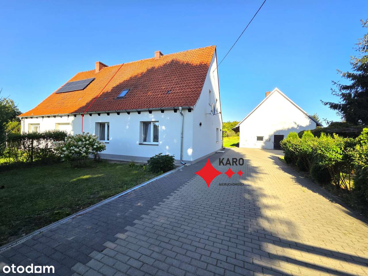 Komfortowy dom, duży budynek gospodarczy, garaż, piękna działka