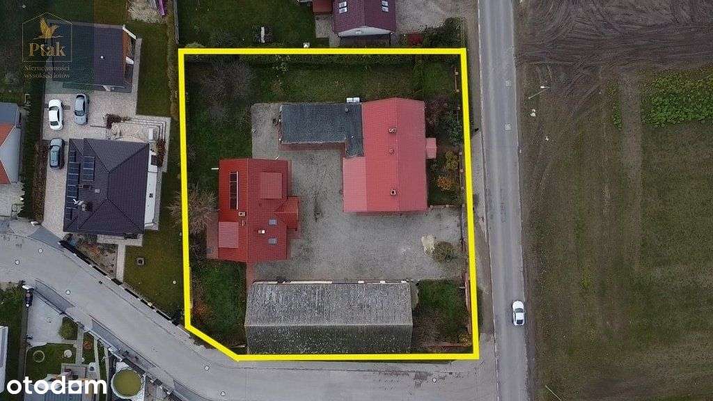 4 budynki na działce narożnej 2208m2! Domy+Magazyn-3