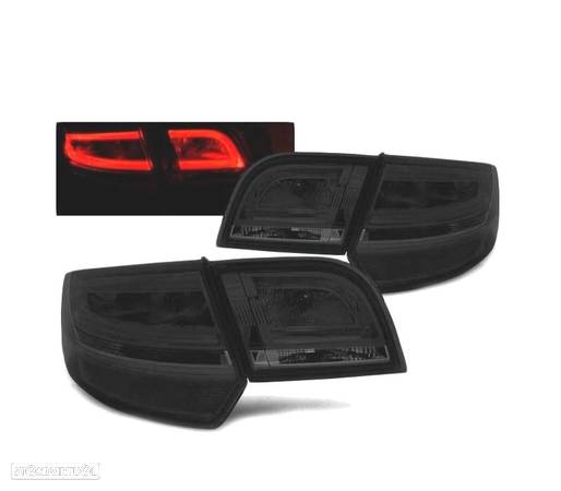 FAROLINS TRASEIROS LED PARA AUDI A3 8P SPORTBACK 04-08 SMOKED FUMADO ESCURECIDO - 2