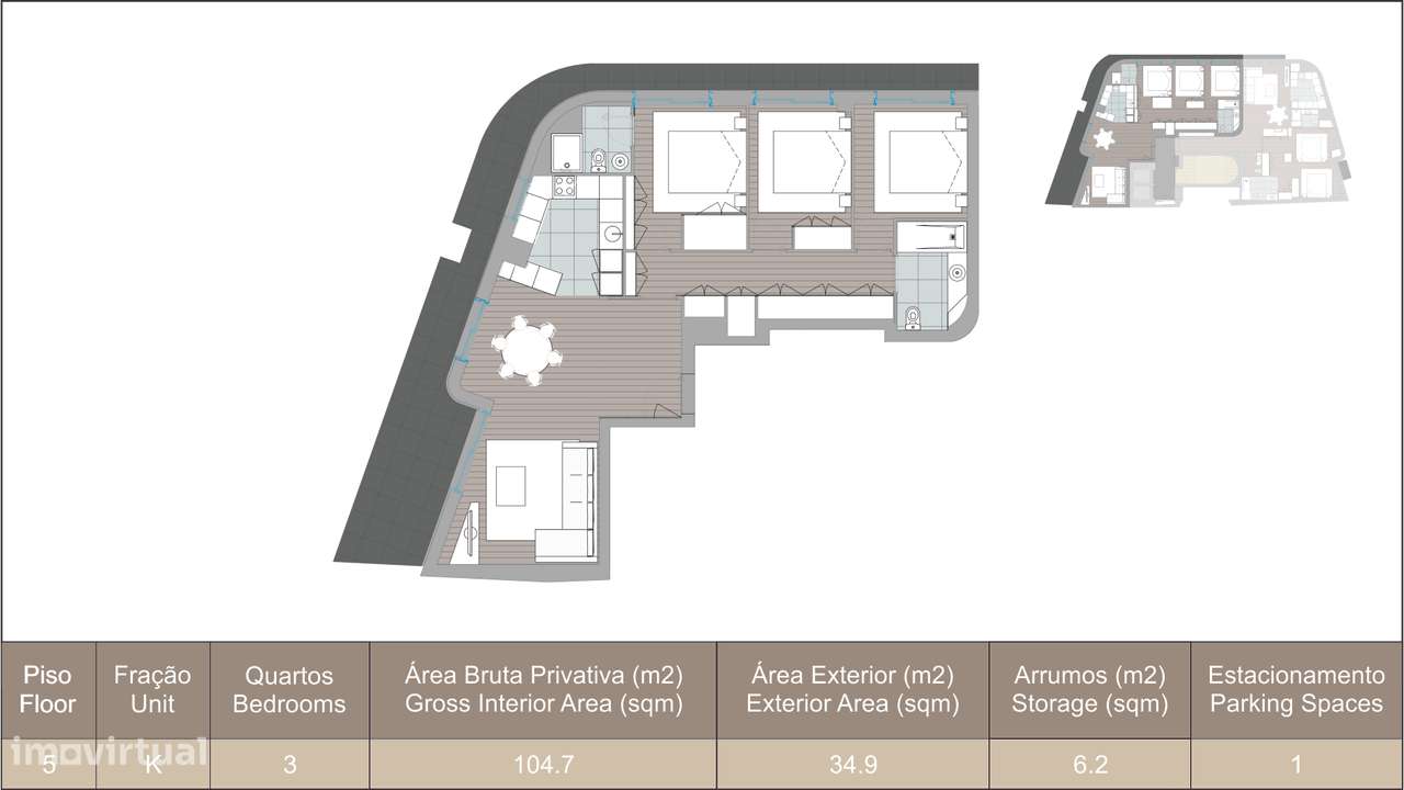 Apartamento T3 em construção com varanda de 35 m2 e garagem -V.N. GAIA-15