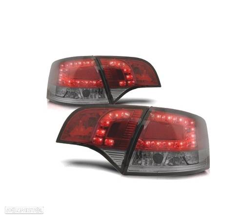 FAROLINS TRASEIROS LED PARA AUDI A4 B7 05-08 AVANT VERMELHO BRANCO ESCURECIDOS - 1