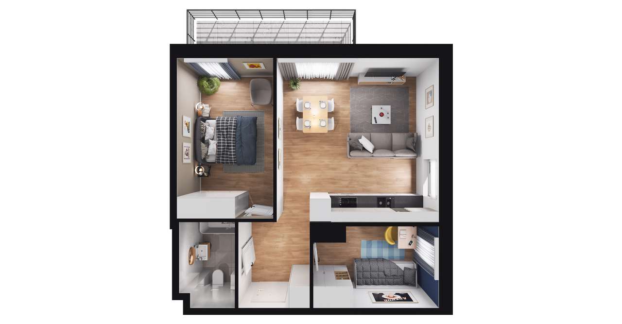 3-pokojowe mieszkanie 49m2 + balkon Bez Prowizji - Pełny obrazek: 2/8