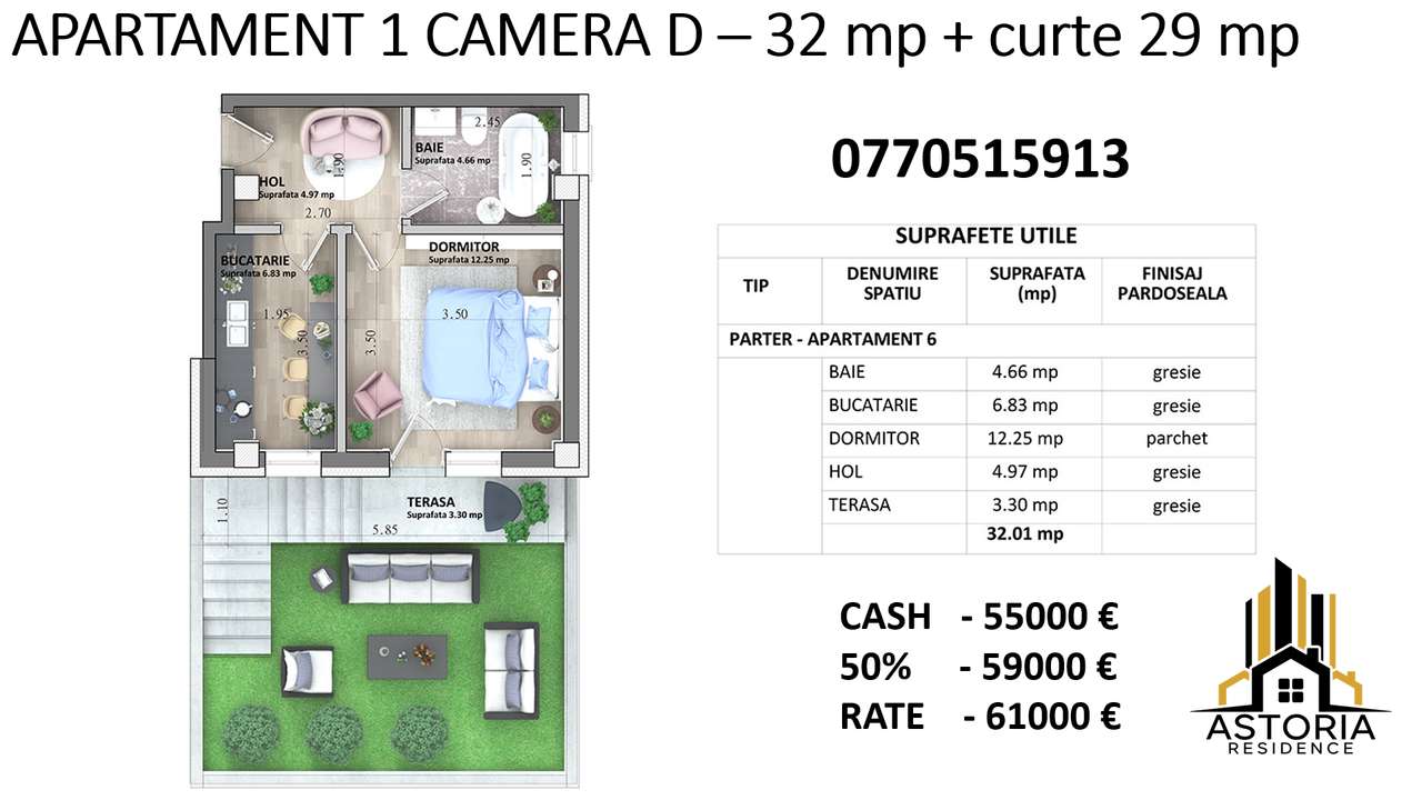 DISCOUNT 6% Astoria Residence Apartamente 1 - 2 camere  Lunca Cetatuii-16